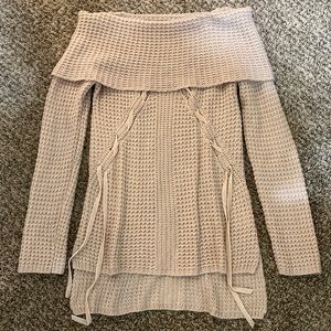Light Pink Off the Shoulder Sweater